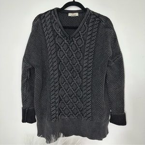 Bob Timberlake Long-Sleeve Acid Wash Cable-Knit Sweater